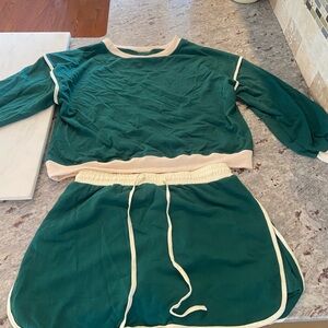 Green and White Athletic Set